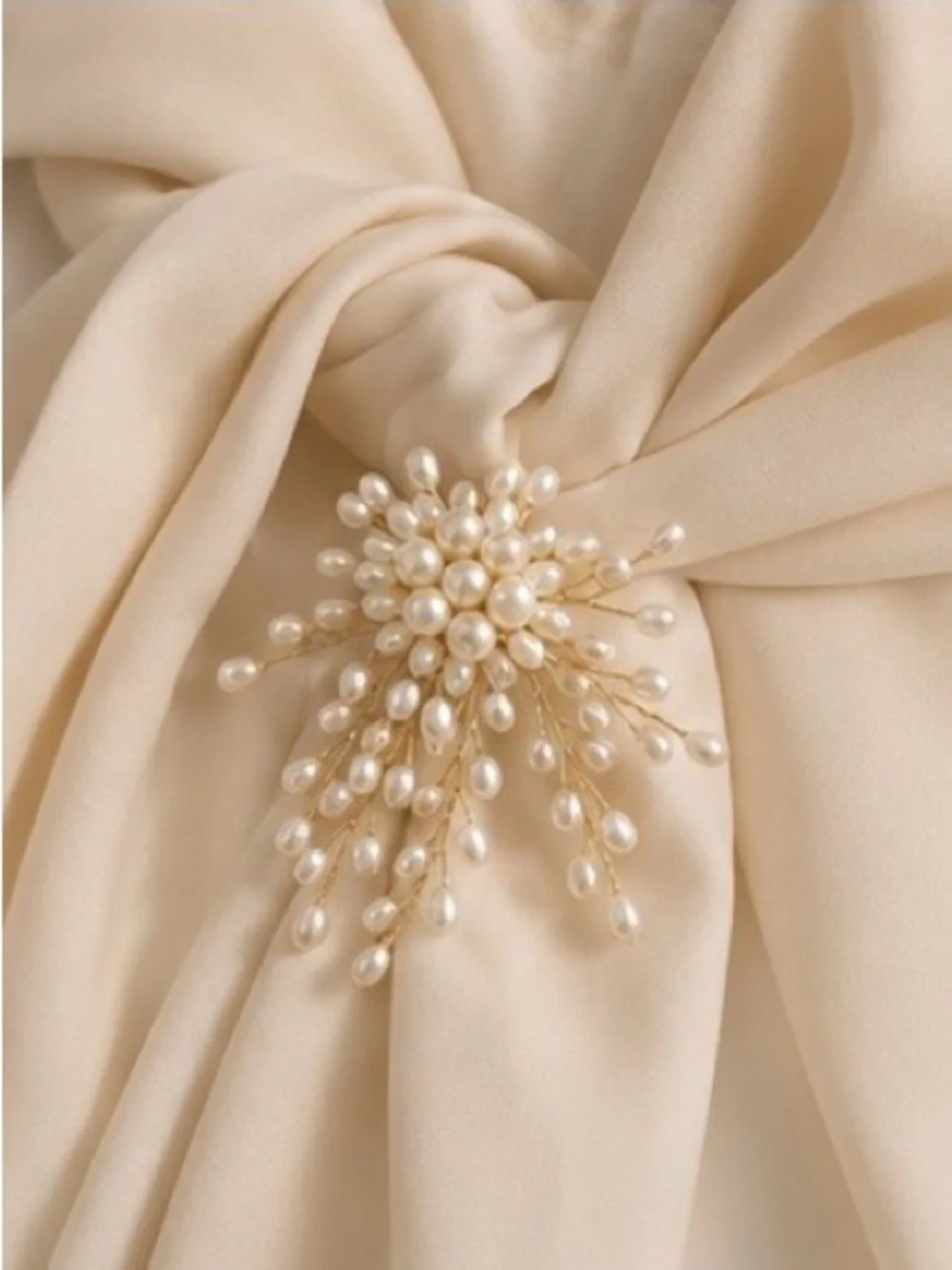 Handmade Pearl Starburst Artisan Brooch